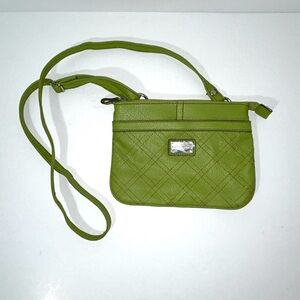 Kim Roger's Lime Green Soft Faux Leather Crossbody Bag Purse